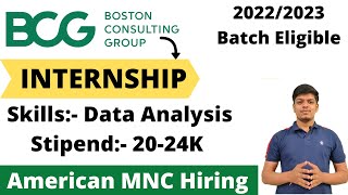 Boston Consulting Group Gamma INTERNSHIP  Eligible FRESHERS Batch  Good Stipend  Data Analytics [upl. by Ahsimac]