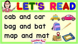 Reading Tutorial for Kids  Practice Reading  Learn to Read  Compilation  Teacher Aya [upl. by Buschi]