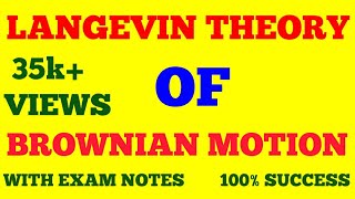 LANGEVIN THEORY OF BROWNIAN MOTION  STATISTICAL MECHANICS  WITH EXAM NOTES [upl. by Reitman]