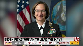 Admiral Lisa Franchetti chosen to be first woman to lead US Navy [upl. by Oicnaneb]