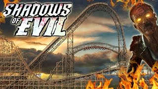 SHADOWS OF EVIL The Ride  BLACK OPS 3 ZOMBIES RollerCoaster Footage Zombies Roller Coaster POV [upl. by Hnil]