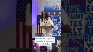 Lizzo Speaks in Support of Kamala Harris at Campaign Event in Detroit [upl. by Elli]