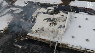 Drone video Grocery store fire in Lancaster County [upl. by Arok]