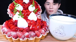 파리크라상 딸기 타르트 딸기 먹방ASMR MUKBANG STRAWBERRY amp STRAWBERRY TART いちごタルト いちご eating sounds [upl. by Atrahc335]