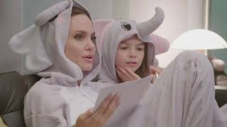 Interview Angelina Jolie amp Brooklyn Prince Wore Elephant Onesies For Disneys The One and Only Ivan [upl. by Jeramie336]