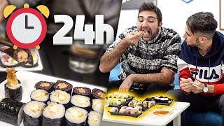 MANGIO PER 24 ORE SOLO SUSHI 🍣 [upl. by Haldis]