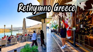 Rethymno Crete highlights in 4k during🎄Christmas preparation Greece [upl. by Sakram]