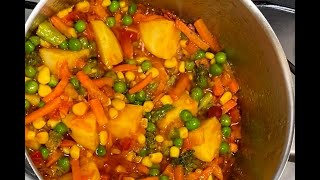 Frozen Mix Veg  Restaurant Style Mix Sabzi  Mix Veg Bhaji  ASMR Cooking  Mix Sabji vegan [upl. by Adnohsad]