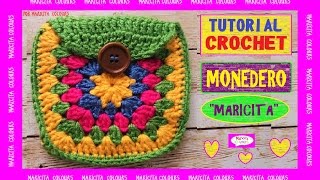 Monedero  bolsita a Crochet por Maricita Colours Tutorial Gratis [upl. by Epotimet]