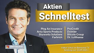 AktienSchnelltest inkl Lufthansa Ping An Insurance Daimler Skyworks Solutions usw [upl. by Aenyl183]