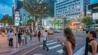 Rainy Day Walk in Lively Gangnam Main Street  Seoul Solo Travel 4K HDR [upl. by Astri]