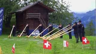 Alphorn players in Nendaz Switzerland [upl. by Agiaf]