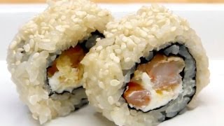 How To Make Sushi  Shrimp Tempura Cream Cheese Rolls [upl. by Ogeid]