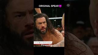 Jey uso Duplicate Spear vs Roman Reigns Original Spear 👿 shorts viral romanreigns [upl. by Gamber]