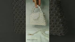 inci boncuk çanta yapımı inci çanta diy beadedbag pearlbag handmade inci boncuk boncukçanta [upl. by Erhart]