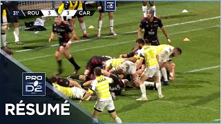 PRO D2  Résumé Rouen Normandie RugbyUS Carcassonne 324  J18  Saison 20212022 [upl. by Attiuqihc]