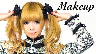 Kawaii GOTHIC LOLITA Makeup Tutorial by Japanese model MOCO [upl. by Aizti]