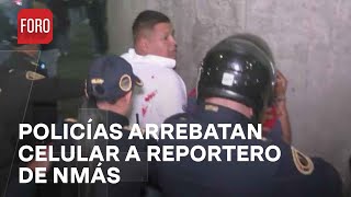 Policías roban pertenencias a reportero de N durante bloqueo en Periférico Sur  En Una Hora [upl. by Gusba]