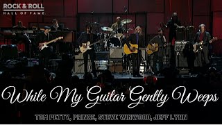 Reaction quotWhile My Guitar Gently Weepsquot with Prince Tom Petty Jeff Lynne and Steve Winwood [upl. by Gasper547]