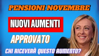 NUOVO AUMENTO CONFERMATO AD NOVEMBRE VEDI TABELLA PER OGNI FASCIA ultimora [upl. by Retsevel]