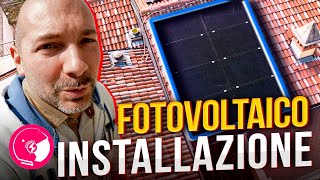 INSTALLAZIONE IMPIANTO FOTOVOLTAICO 64kWp la Posa dei pannelli la struttura e gli ottimizzatori [upl. by Ierbua]