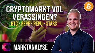 Cryptomarkt vol verassingen Marktanalyse BTC PEPE PEPU amp STARS [upl. by Lyndsey]