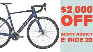 Scott Addict ERide 20 Review  2000 OFF Sram Force AXS amp HMX Carbon  Electric Road Bike Deal [upl. by Paluas]