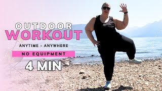 4MINUTE BEACH WORKOUT  NoEquipment needed 🌊 Do Anywhere [upl. by Eramat]