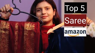 Saree Haul  Top 5 Saree From Amazon  Must Have Saree  MomaTiara [upl. by Meghan686]