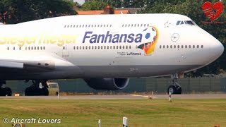 Fanhansa Siegerflieger Boeing 747│Takeoff amp Flyby│Germany BerlinTegel [upl. by Okiek]