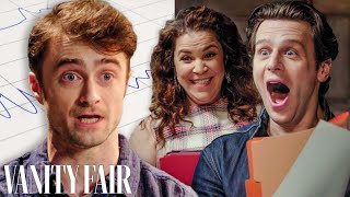 Daniel Radcliffe Jonathan Groff amp Lindsay Mendez Take Lie Detector Tests  Vanity Fair [upl. by Artemla]