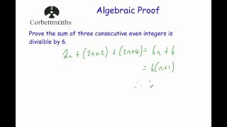 Algebraic Proof  Corbettmaths [upl. by Armilla315]