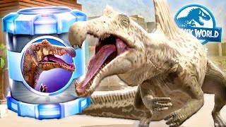 NEW OMEGA SPINOSAURUS AEGYPTIACUS RAID DEFEATED JURASSIC WORLD ALIVE [upl. by Welton119]