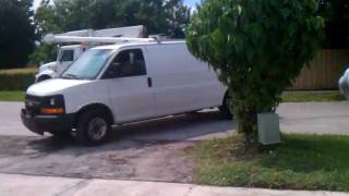 2007 Chevrolet Express 3500 Exhaust And Burnout [upl. by Alesiram]