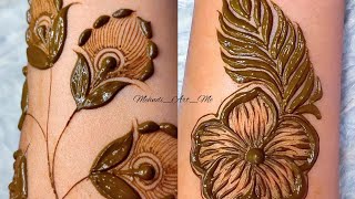 2 Different Types Khafif flowers Mehndi Design  Mehndi Art Me [upl. by Alleoj]