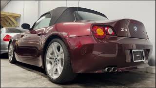 15k Mile Merlot Red 2003 BMW Z4 Roadster 30i 6Speed Cold Start 09132024 [upl. by Antonella]