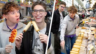 British Uni Students try Everything at a Korean Market [upl. by Mulcahy]