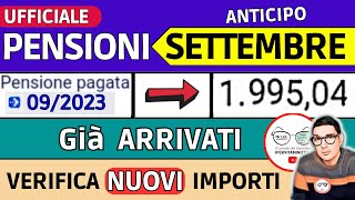 ANTICIPO⚡️ PENSIONI SETTEMBRE 2023 ➡ CEDOLINI IMPORTI ARRIVATI❗️ VERIFICA RIMBORSI AUMENTI CONGUAGLI [upl. by Yralam]