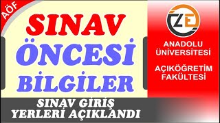 AÖF Sınav Giriş Yerleri Açıklandı  Anadolu Açıköğretim Ara Sınav Vize [upl. by Dray]