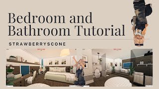 BLOXBURG Bedroom and Bathroom Tutorial ✿ Speed Build [upl. by Preciosa]