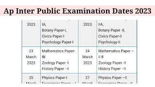 Ap Inter 2023 Public Exam Dates Released Check Here [upl. by Allemahs682]