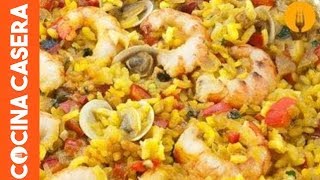 Arroz con almejas y gambas Recetas de Cocina [upl. by Namyaw494]