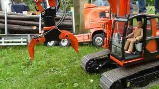 RC TRUCK RESCUE WITH RC EXCAVATOR RC LIVE ACTION TOYS [upl. by Held]