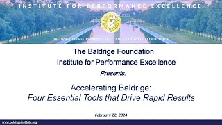 Baldrige Institute Webinar Feb 2024 with Michael Kramer of ManageHub [upl. by Mide960]