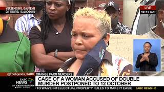 Orange Farm murders  Case of a woman accused of double murder postponed to 12 October [upl. by Yasmin]