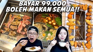 CUMA 99000 BOLEH MAKAN BAKAR KUAH DAN GORENG SEPUASNYA  ADA SUSHI DAN PASTA JUGA [upl. by Lletniuq69]