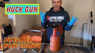 Huck Bolt MagnaGrip Riveter Rivet Gun Nose Change Install Lock bolts [upl. by Attekal]