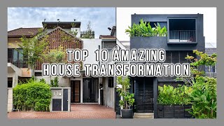 Top10 Malaysian Terrace House Transformation  Architecture Trends2021  Tropical Homes  Old VS New [upl. by Halullat]