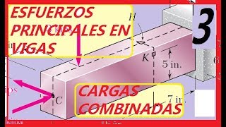 Ejercicio 852 ESFUERZOS PRINCIPALES EN VIGAS sometidas a cargas combinadas [upl. by Vincent760]