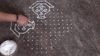 15 dots rangoli Daily simple easy rangoli  chukki rangoliಚುಕ್ಕಿ ರಂಗೋಲಿ [upl. by Hama981]